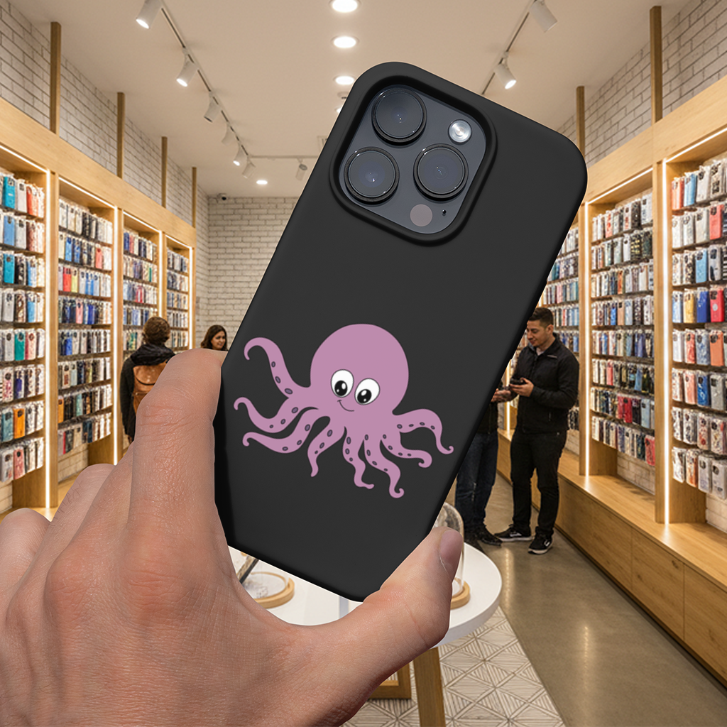Cute Purple Octopus iPhone 16 Pro and Pro Max Case