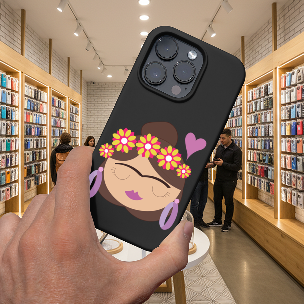 Frida Kahlo Esintili Çiçekli Kadın iPhone 16 Pro ve Pro Max Kılıfı