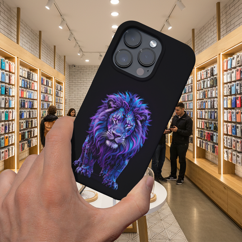 Neon Purple Lion iPhone 16 Pro and Pro Max Case