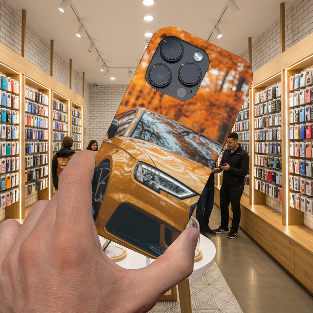 Yellow Sports Car Autumn iPhone 16 Pro and Pro Max Case