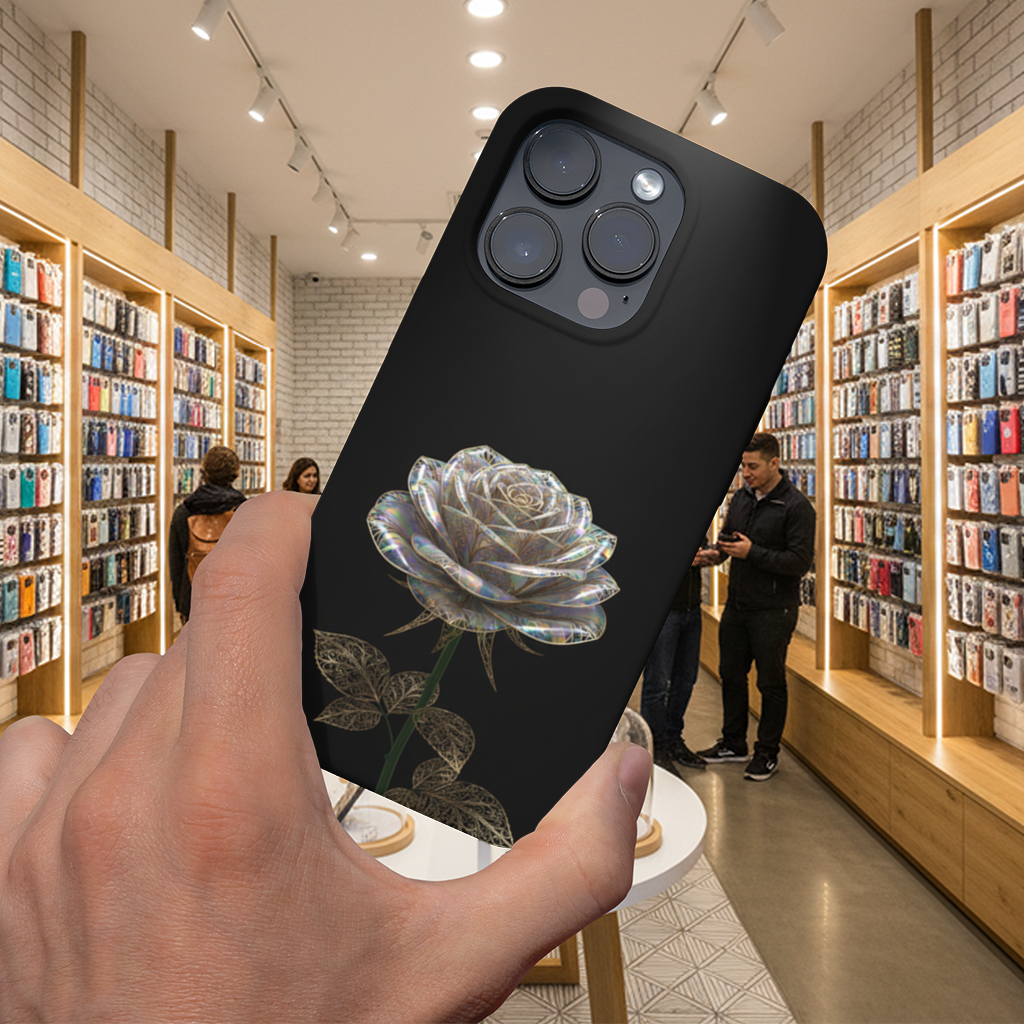 Iridescent Glass Rose Gold Filigree iPhone 16 Pro and Pro Max Case