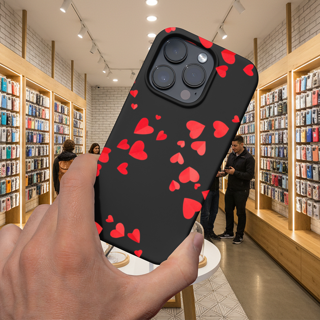 Red Hearts Frame Design iPhone 16 Pro and Pro Max Case