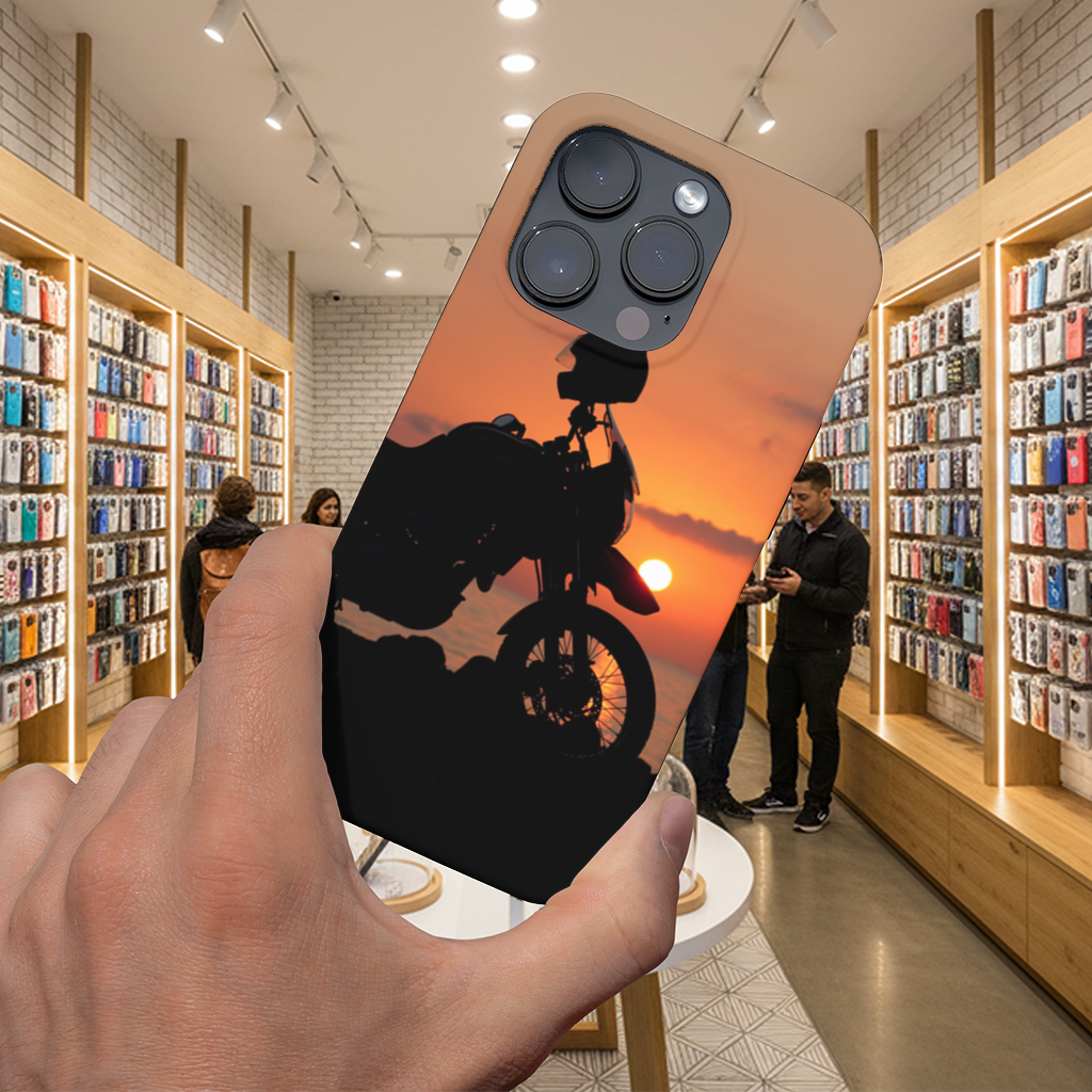 Adventure Motorcycle Sunset Silhouette iPhone 16 Pro and Pro Max Case