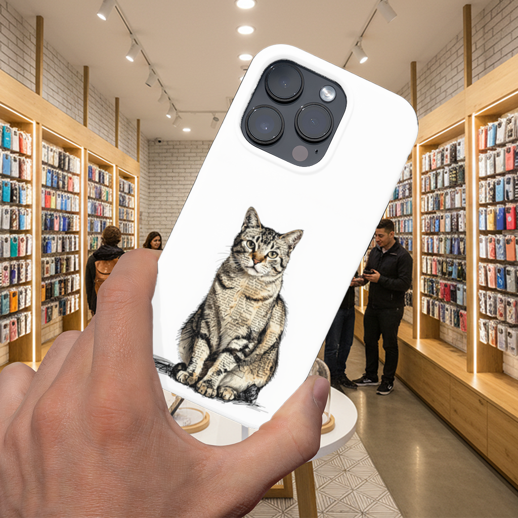 Vintage Newspaper Collage Tabby Cat iPhone 16 Pro and Pro Max Case