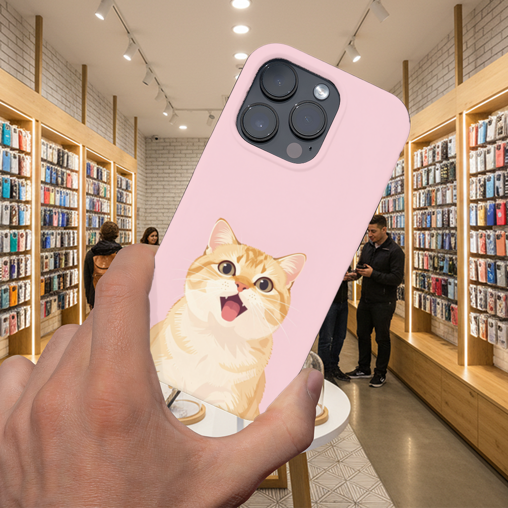 Kawaii Meowing Orange Cat iPhone 16 Pro and Pro Max Case