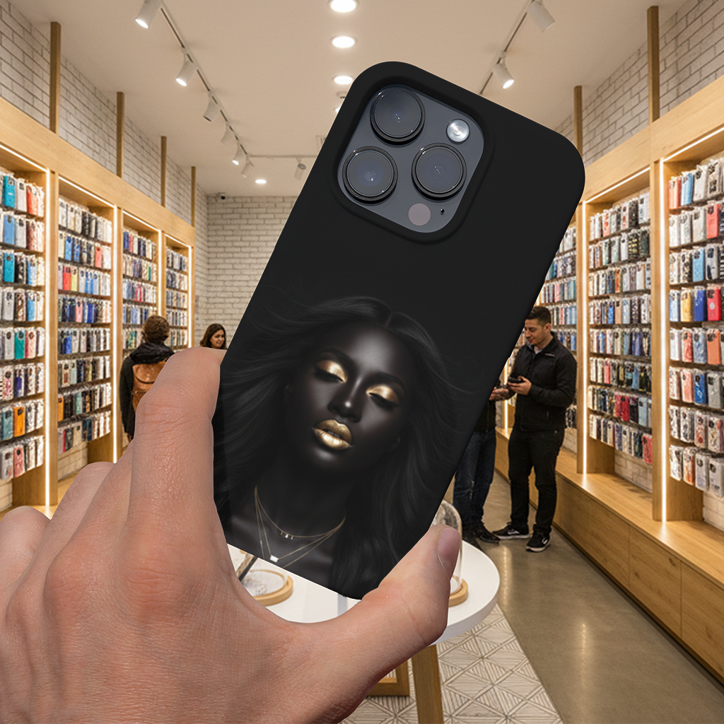 Gold Makeup Black Woman iPhone 16 Pro and Pro Max Case