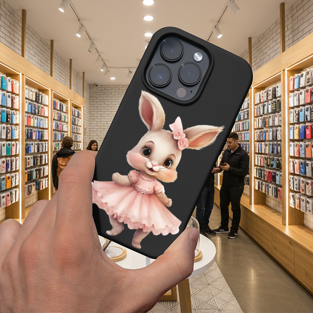 Kawaii Rabbit in Pink Ruffled Dress iPhone 16 Pro and Pro Max Case