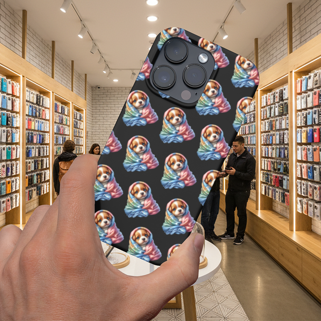 Cute Puppy Wrapped in Pastel Blanket iPhone 16 Pro and Pro Max Case