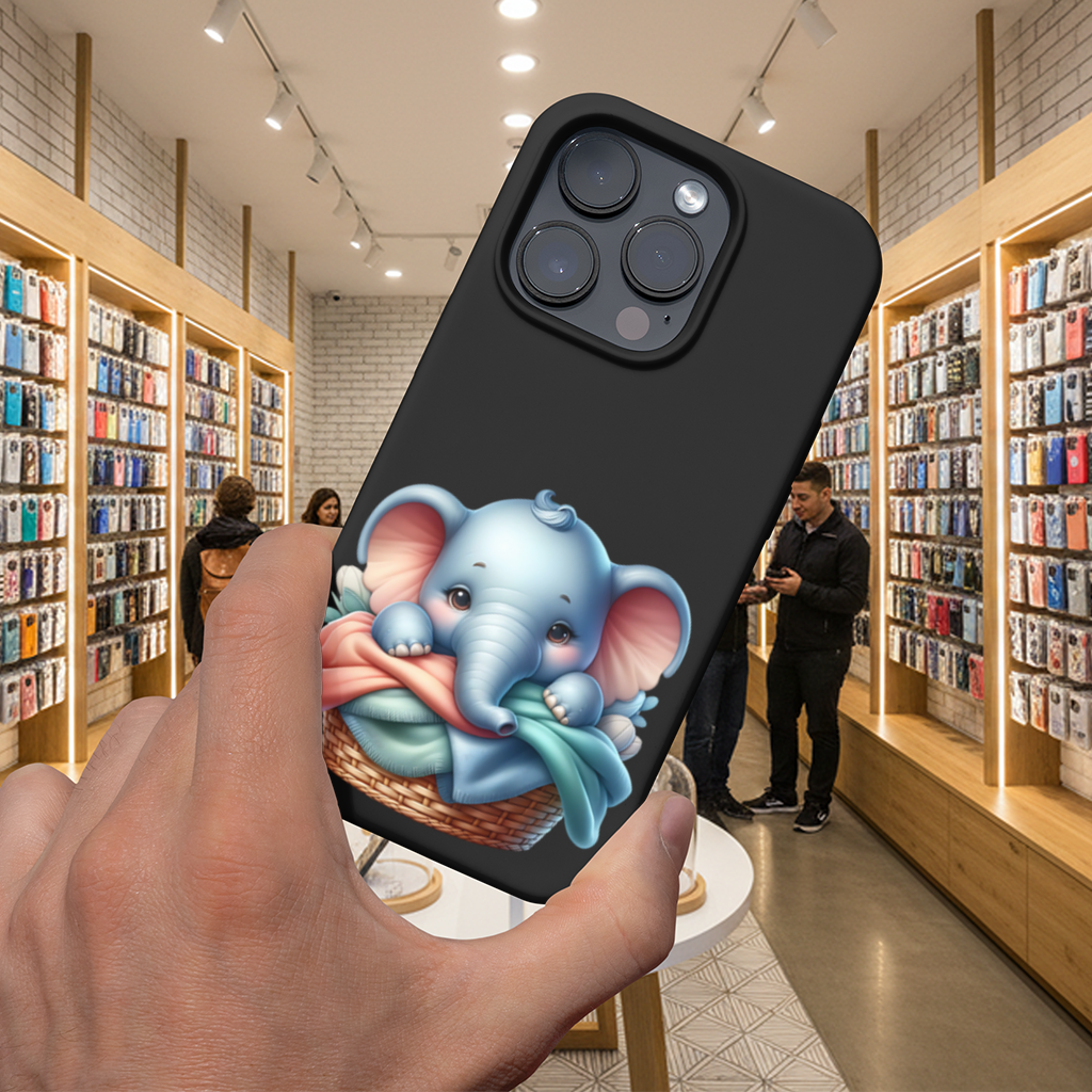 Cute Baby Elephant in Basket iPhone 16 Pro and Pro Max Case