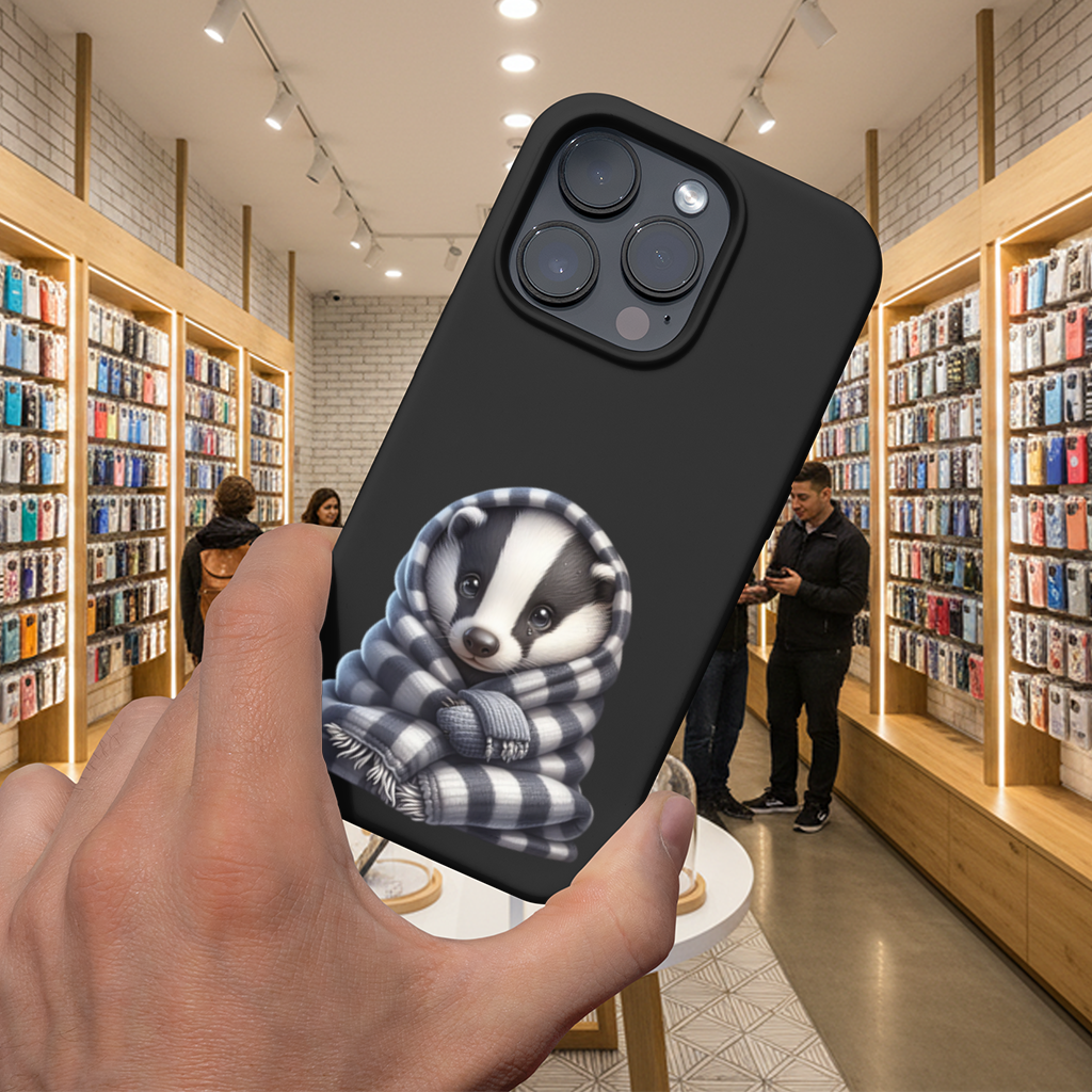 Cozy Baby Badger Wrapped in Blanket iPhone 16 Pro and Pro Max Case