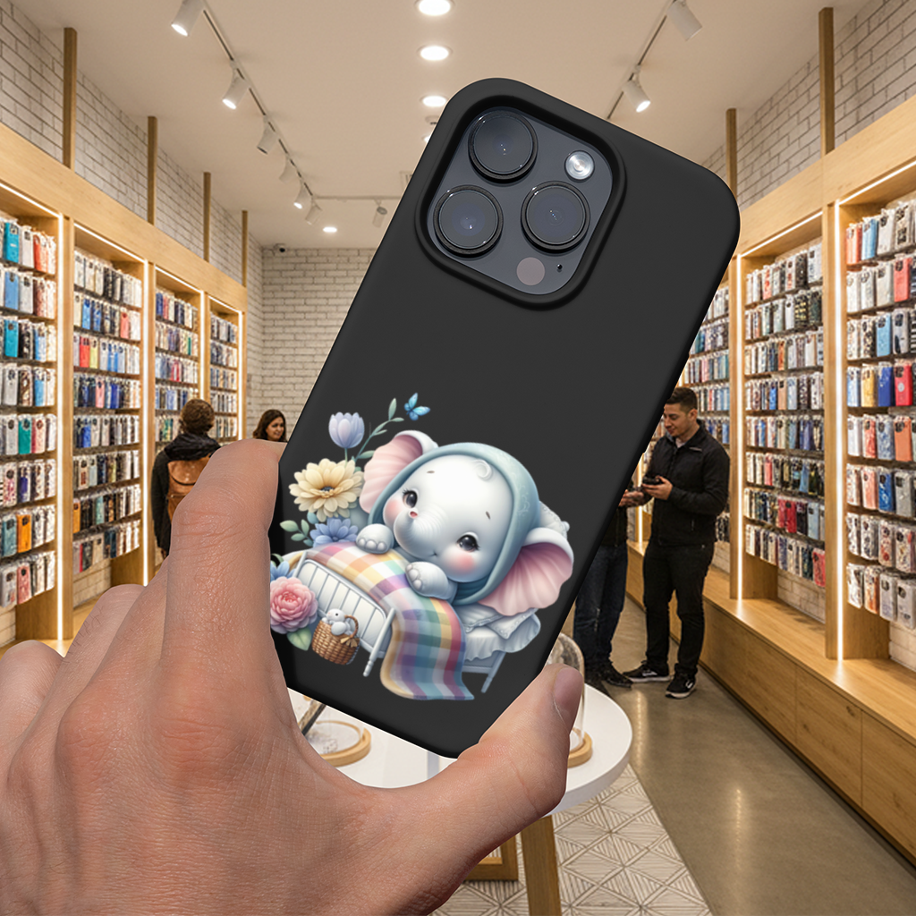 Sleeping Baby Elephant in Bed iPhone 16 Pro and Pro Max Case