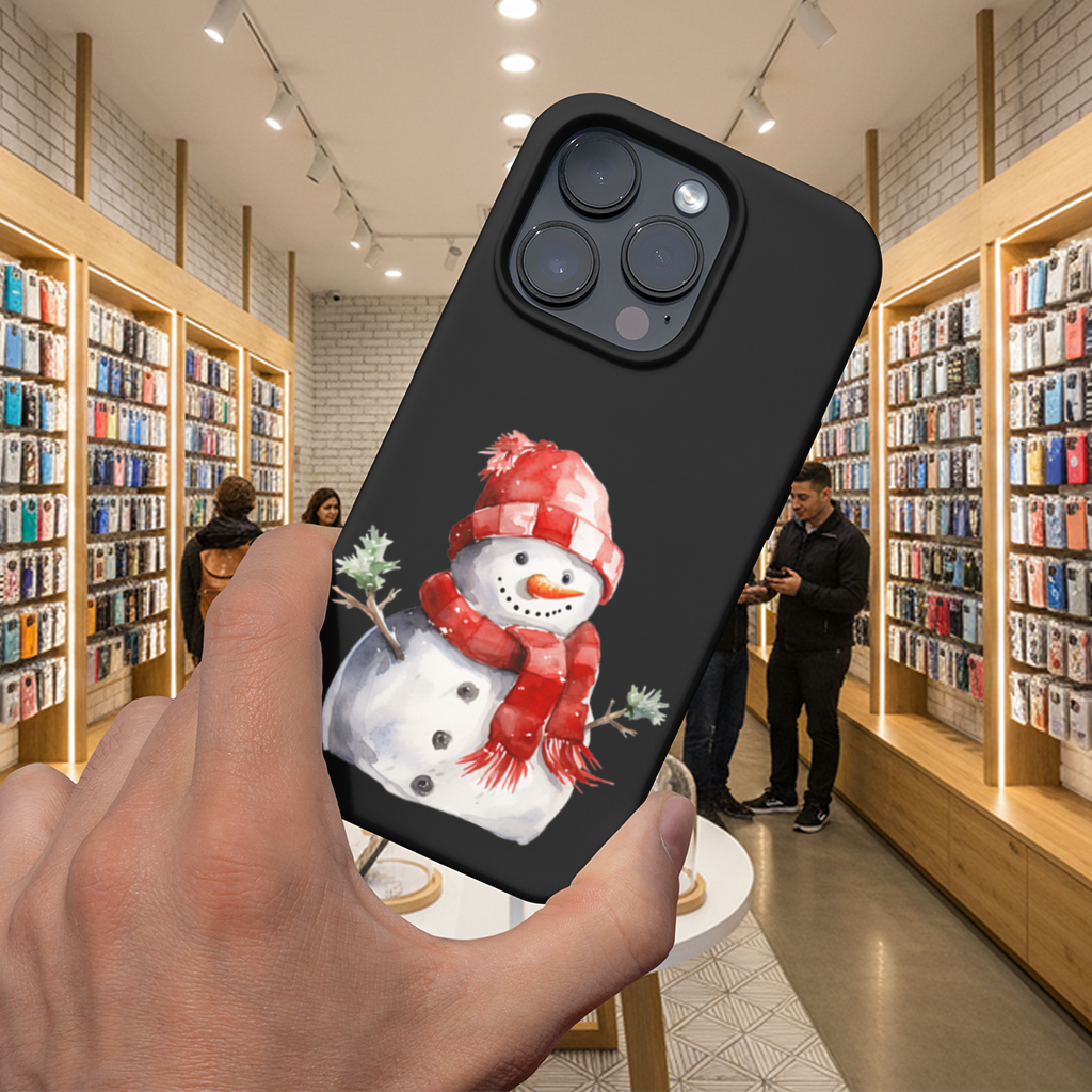 Cozy Red Scarf Snowman iPhone 16 Pro and Pro Max Case