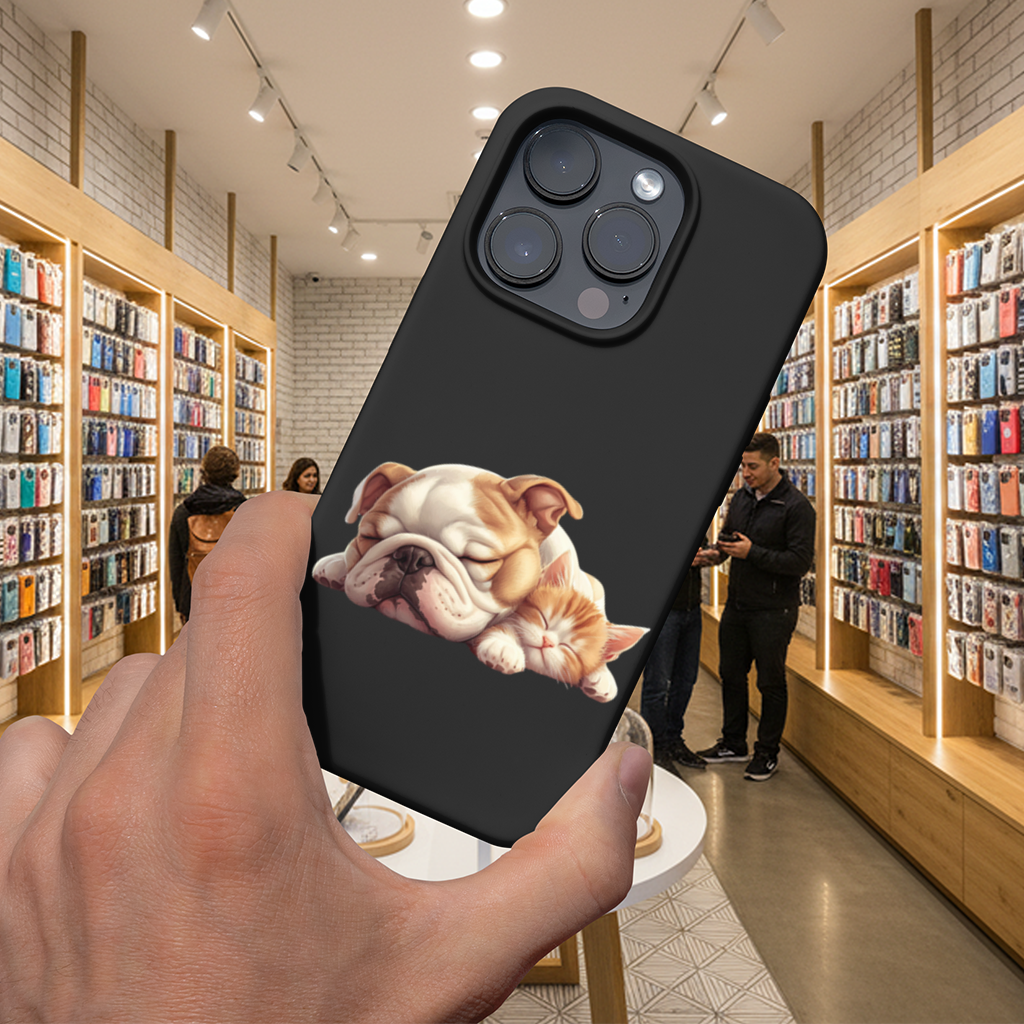 Sleeping Bulldog and Ginger Kitten iPhone 16 Pro and Pro Max Case