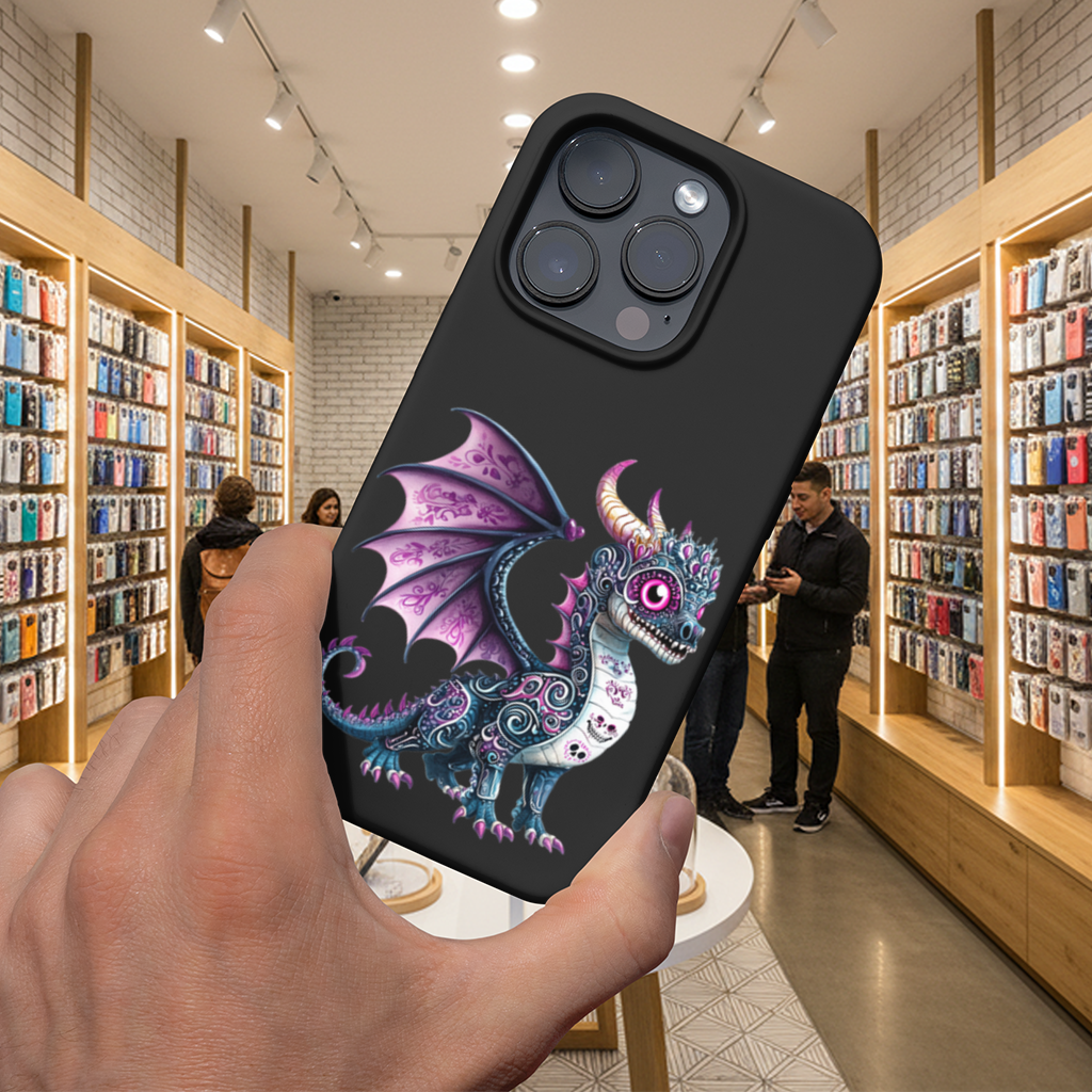 Purple Sugar Skull Dragon iPhone 16 Pro and Pro Max Case