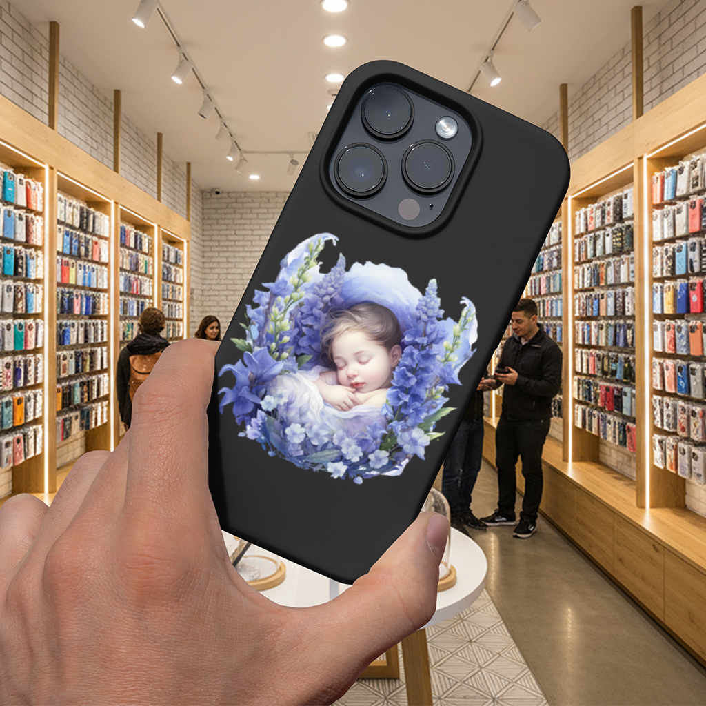 Sleeping Baby Blue Larkspur iPhone 16 Pro and Pro Max Case