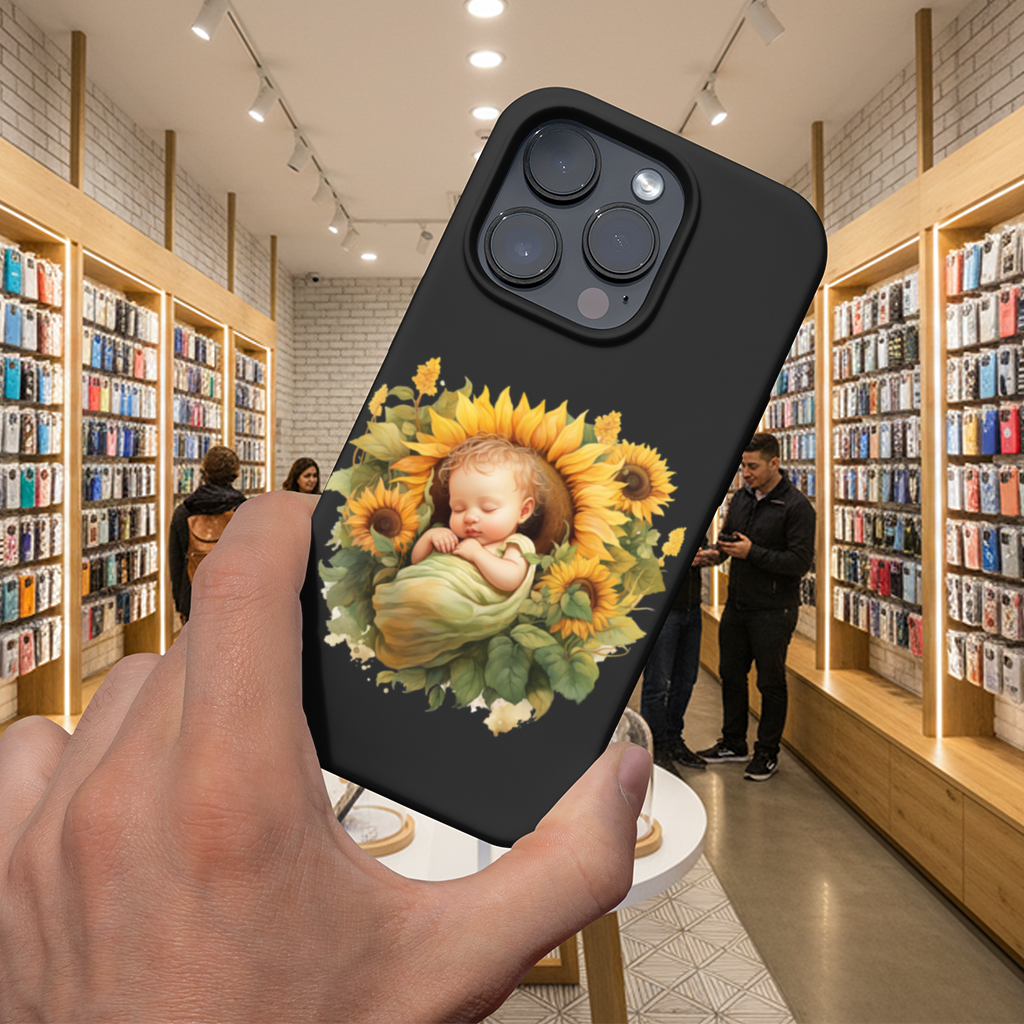Sleeping Baby in Sunflower iPhone 16 Pro and Pro Max Case