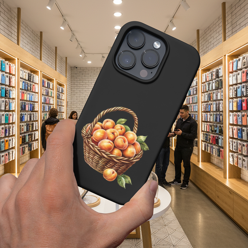 Fresh Peaches in Wicker Basket iPhone 16 Pro and Pro Max Case