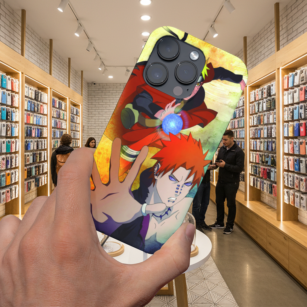 Turuncu Ninja Enerji Küresi Düellosu iPhone 16 Pro ve Pro Max Kılıfı