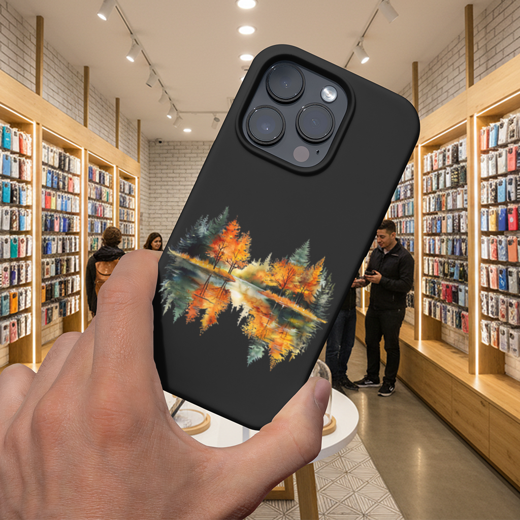 Sonbahar Ormanı Göl Yansıması iPhone 16 Pro ve Pro Max Kılıfı
