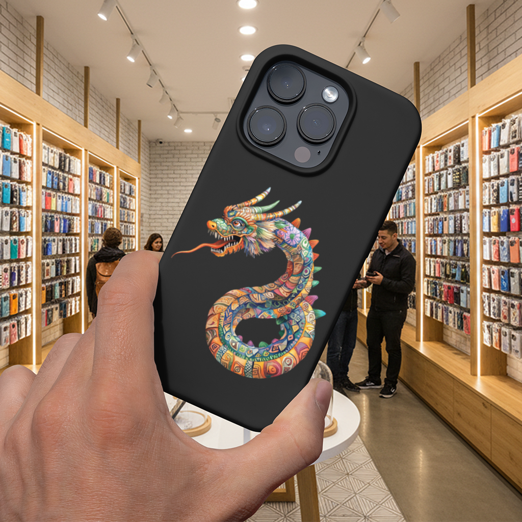 Colorful Mosaic Chinese Dragon iPhone 16 Pro and Pro Max Case