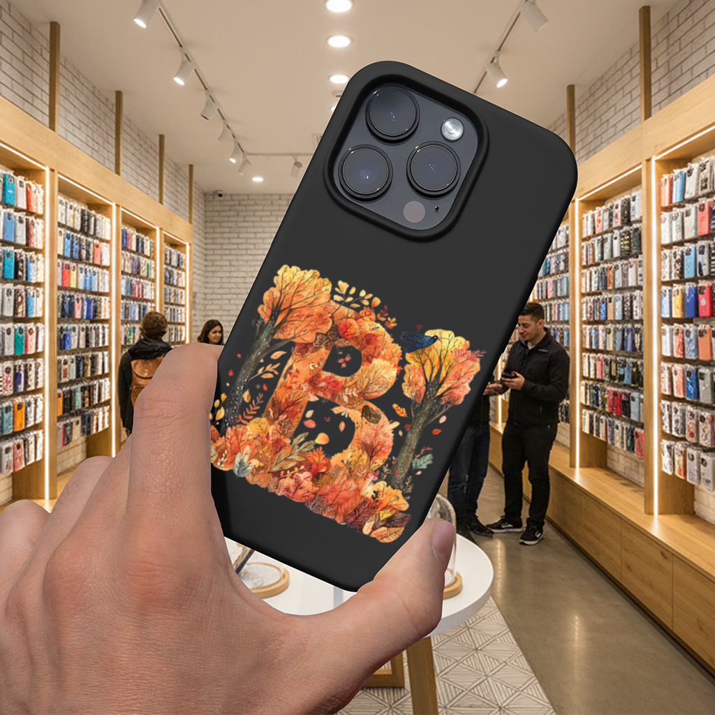 B Harfi Sonbahar Ağaçları iPhone 16 Pro ve Pro Max Kılıfı