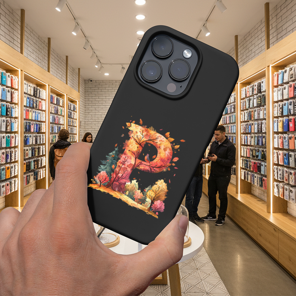 Turuncu Yapraklı Orman Kuşu P Harfi iPhone 16 Pro ve Pro Max Kılıfı