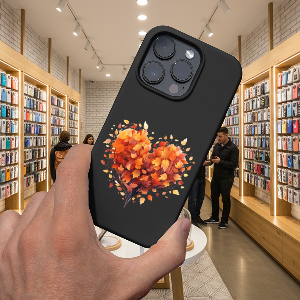 Sonbahar Yapraklı Kalp iPhone 16 Pro ve Pro Max Kılıfı
