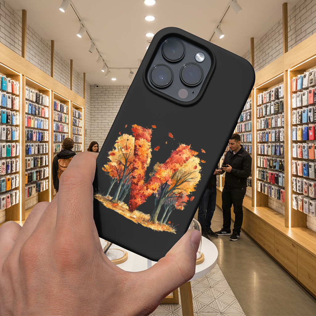 Turuncu Sonbahar Ormanı M Harfi iPhone 16 Pro ve Pro Max Kılıfı