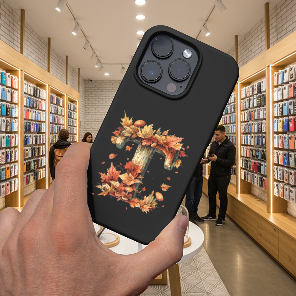 Sonbahar Yapraklı Odunsu T Harfi iPhone 16 Pro ve Pro Max Kılıfı