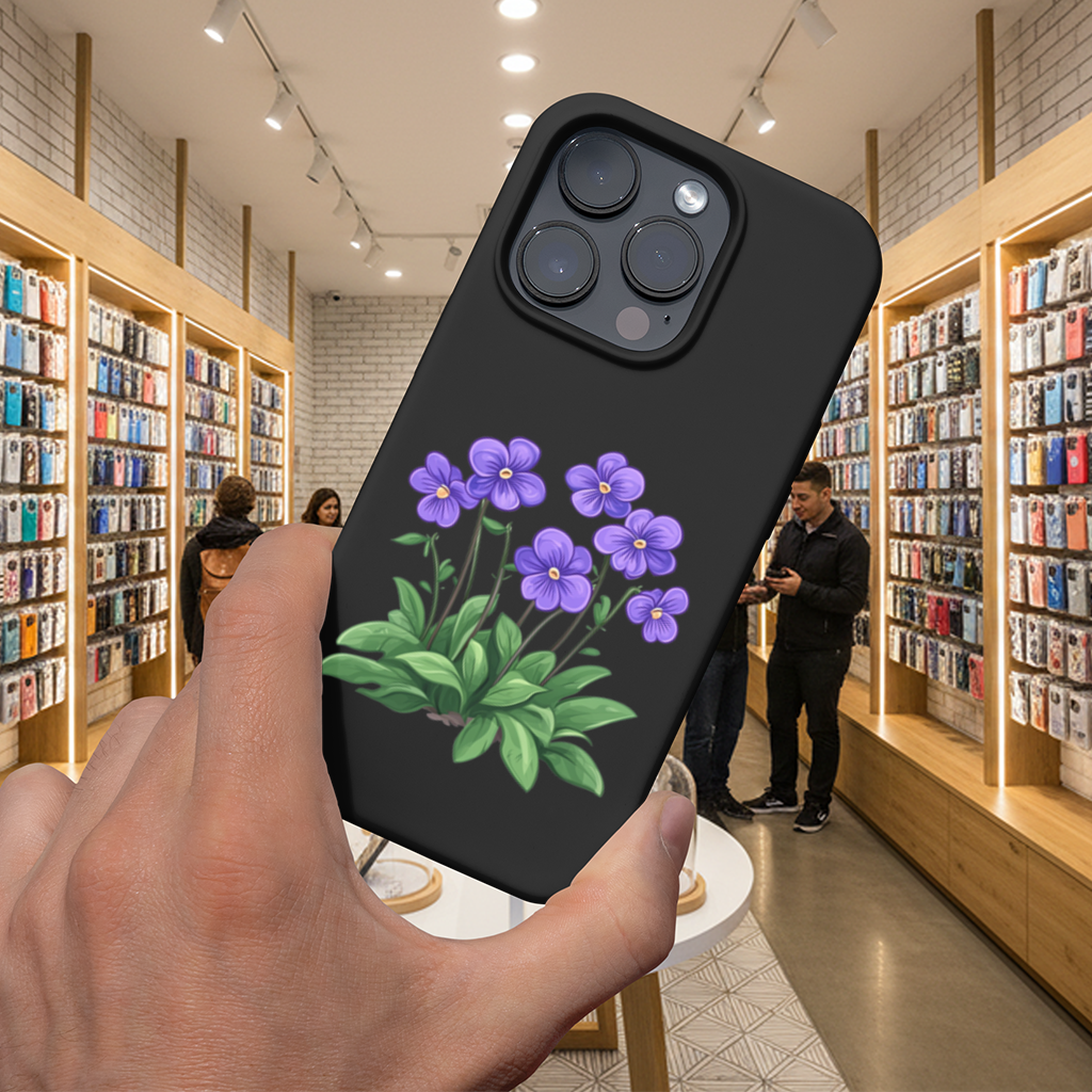 Cottagecore Purple Violets iPhone 16 Pro and Pro Max Case