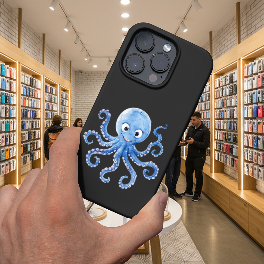 Cute Blue Watercolor Octopus iPhone 16 Pro and Pro Max Case