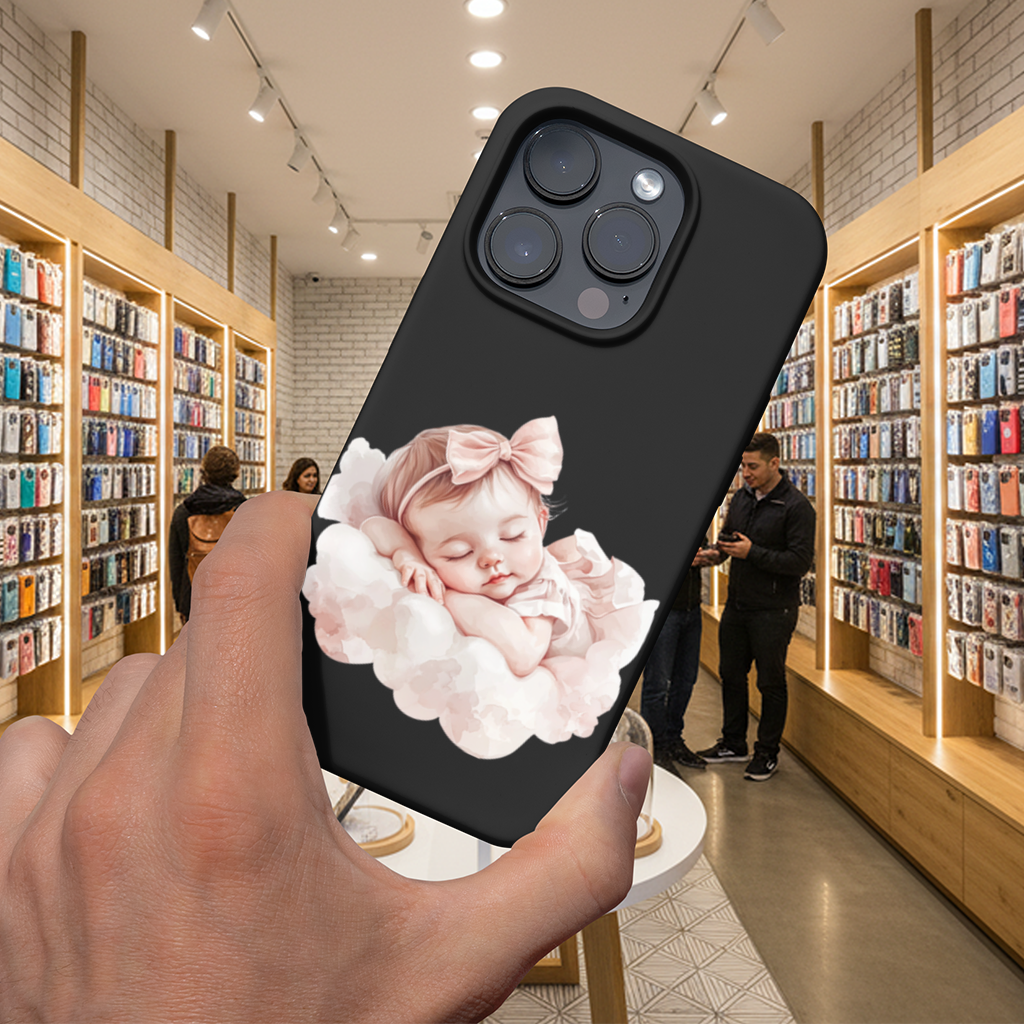 Sleeping Baby Girl with Pink Bow iPhone 16 Pro and Pro Max Case