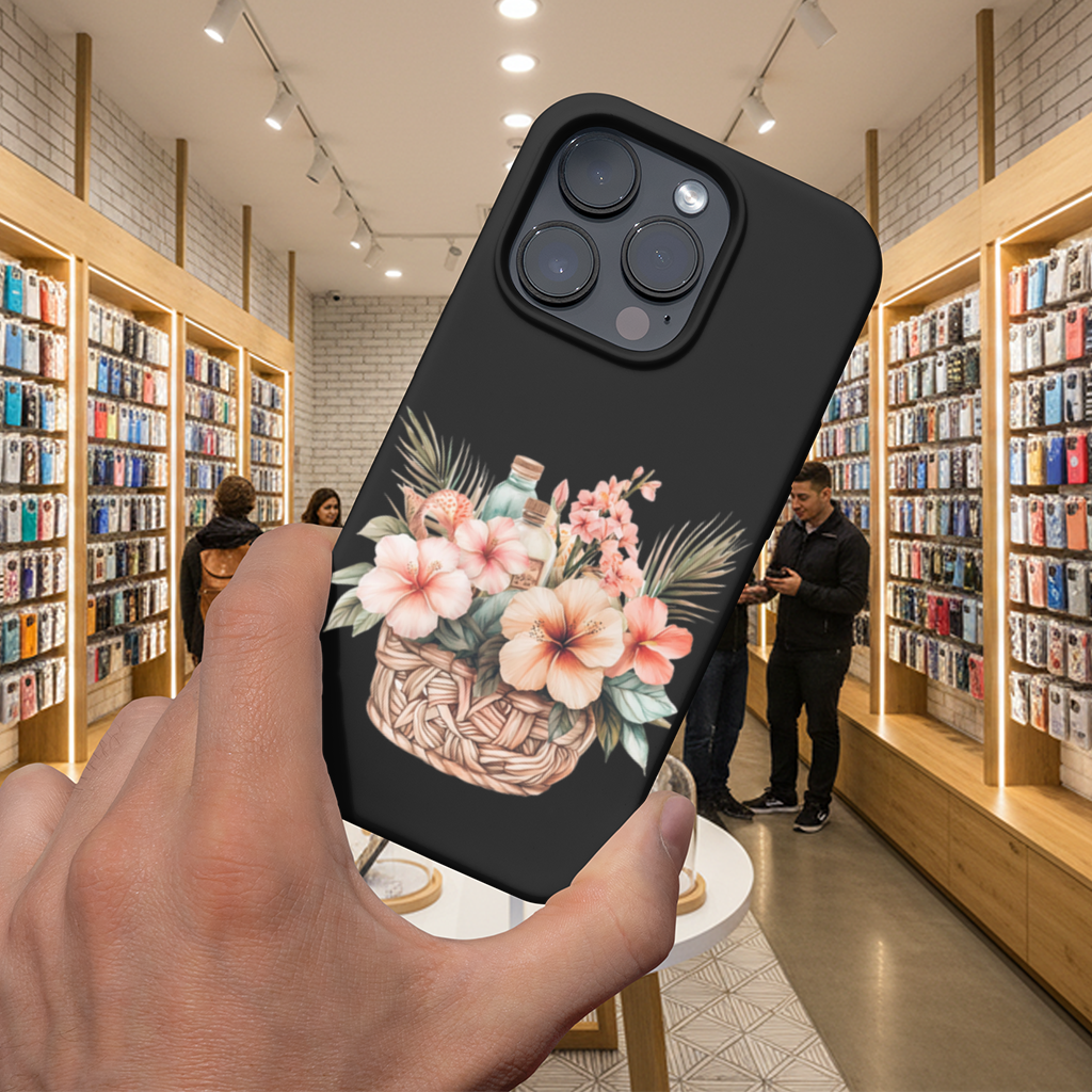 Tropical Hibiscus Flower Woven Basket iPhone 16 Pro and Pro Max Case