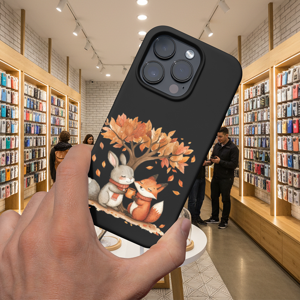 Sıcacık Sonbahar Tavşanı ve Tilkisi iPhone 16 Pro ve Pro Max Kılıfı