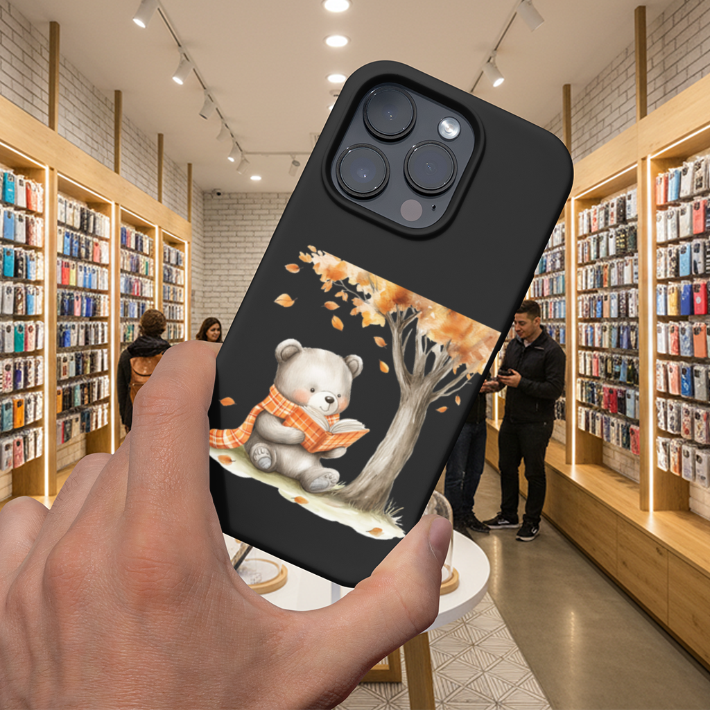 Reading Bear with Orange Scarf iPhone 16 Pro and Pro Max Case