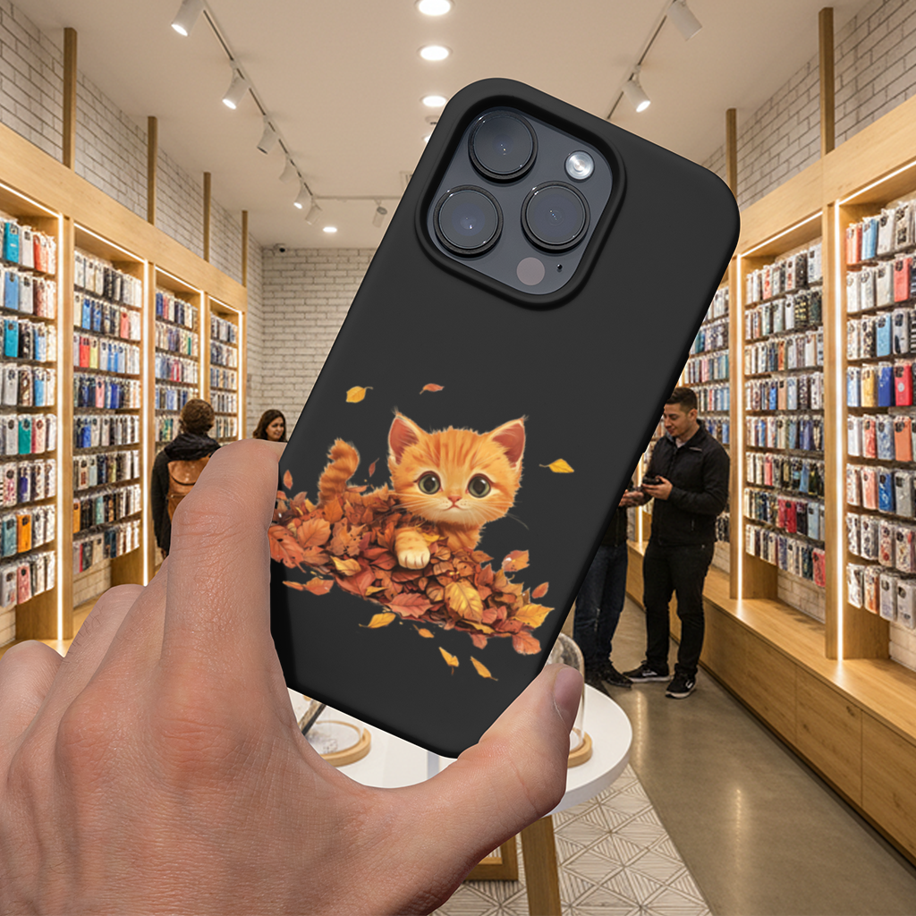 Ginger Kitten in Autumn Leaves iPhone 16 Pro and Pro Max Case