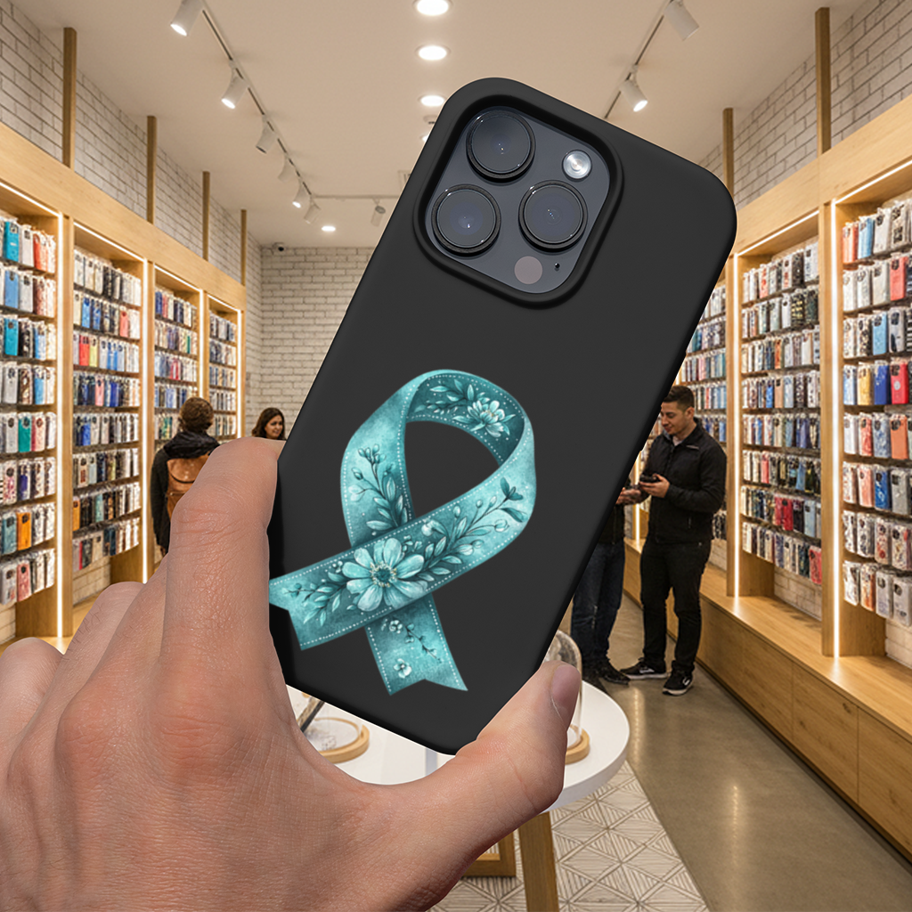 Floral Teal Awareness Ribbon iPhone 16 Pro and Pro Max Case