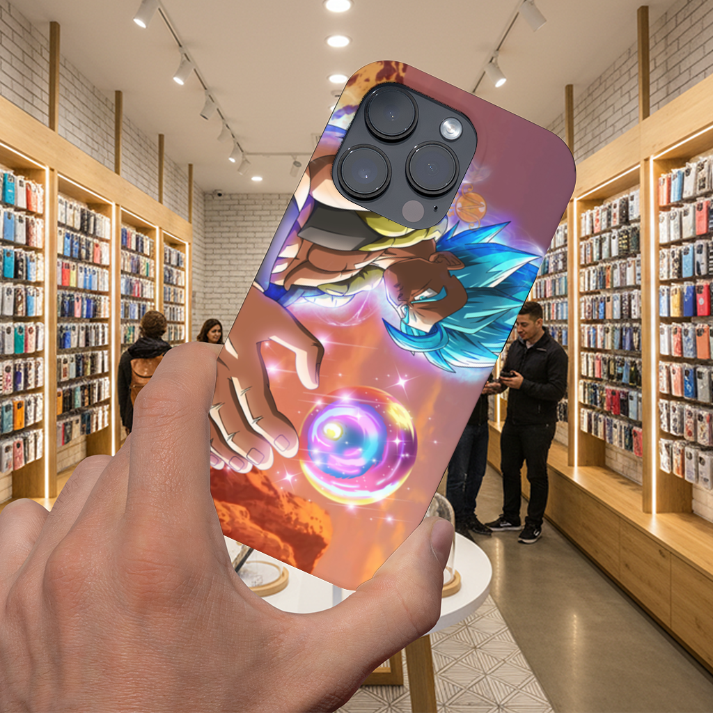 Enerji Küresi Tutan Mavi Saçlı Savaşçı iPhone 16 Pro Max Kılıfı