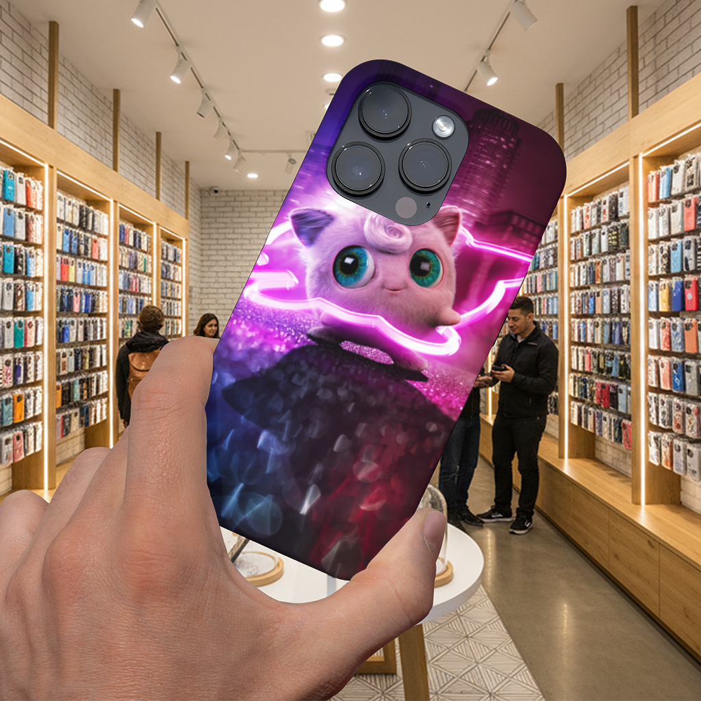 Siberpunk Pembe Tüylü Yaratık iPhone 16 Pro Max Kılıfı