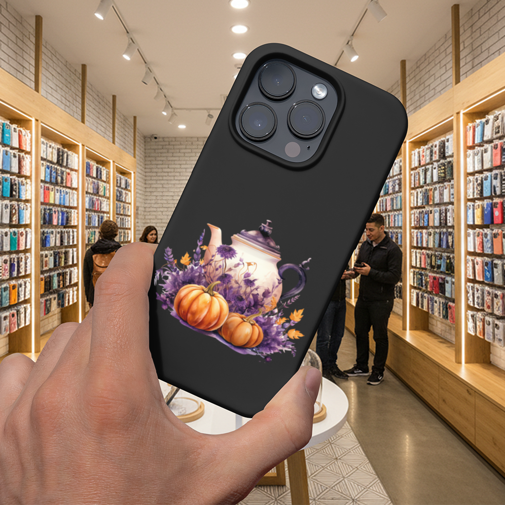 Vintage Purple Floral Pumpkin Teapot iPhone 16 Pro Max Case