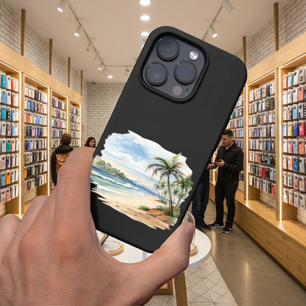 Tropikal Palmiye Sahili iPhone 16 Pro Max Kılıfı