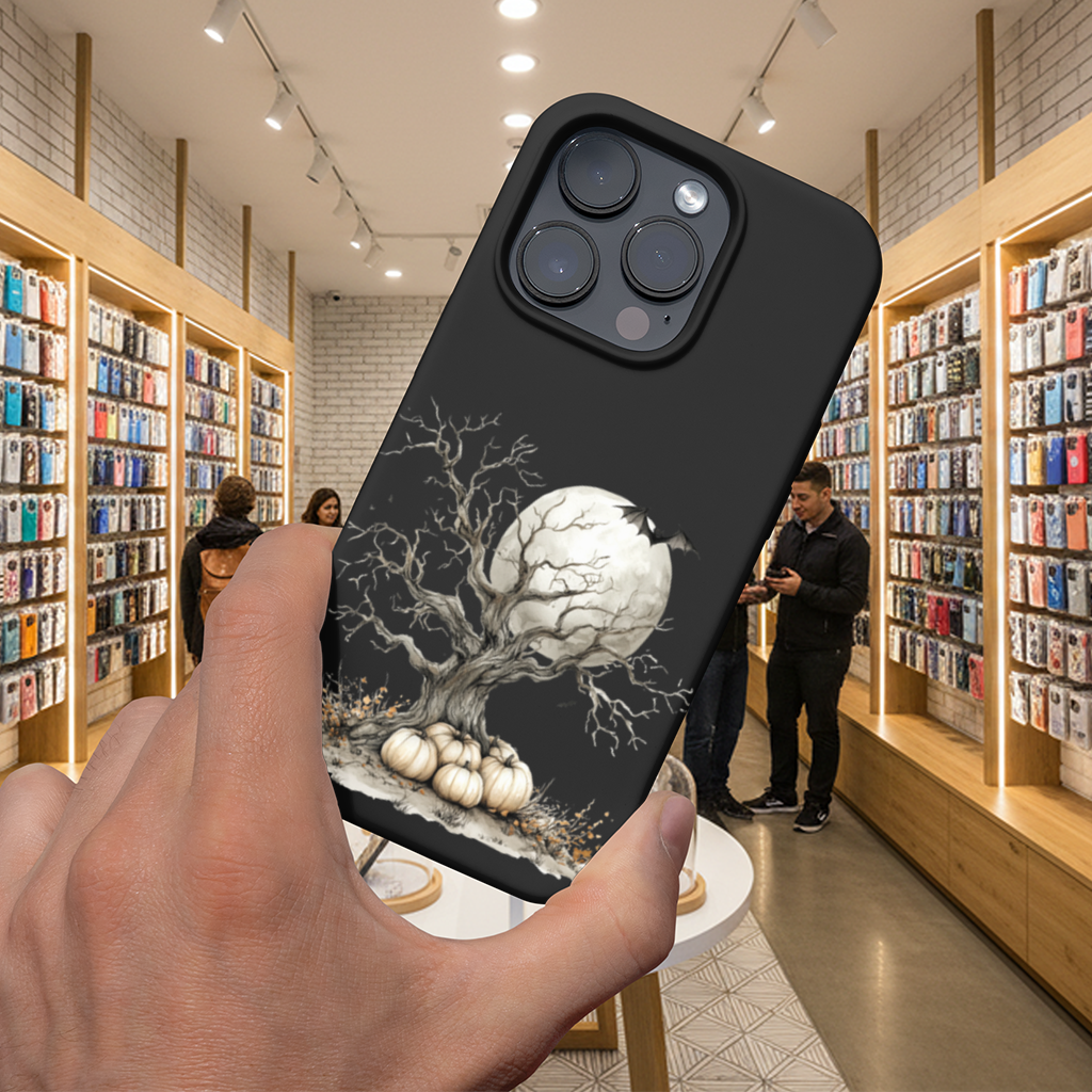 Korkunç Ağaç ve Beyaz Kabaklı Ay iPhone 16 Pro Max Kılıfı
